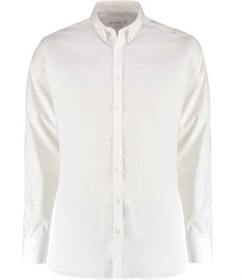 Kustom Kit Slim Fit Stretch Long Sleeve Oxford Shirt